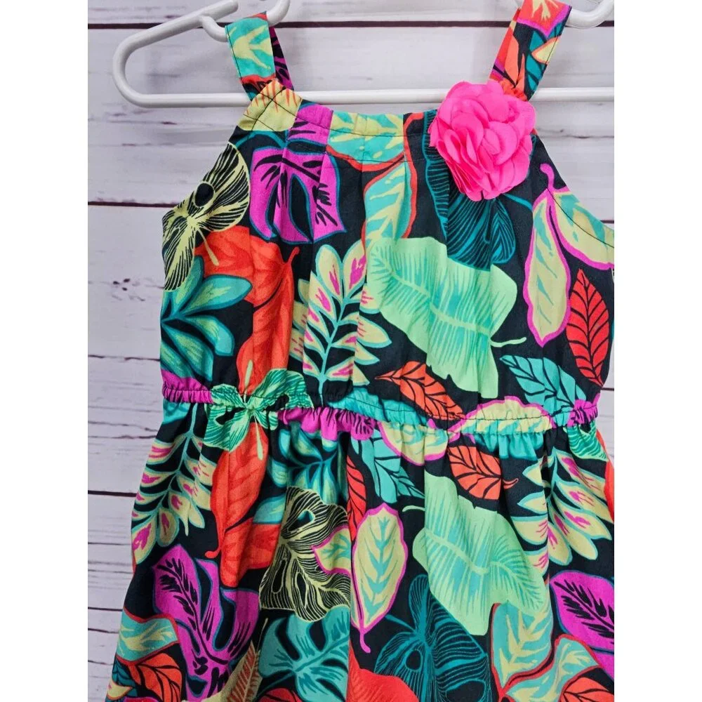 Cherokee Girls Floral Safari Spaghetti Strap Sundress size 3T‎